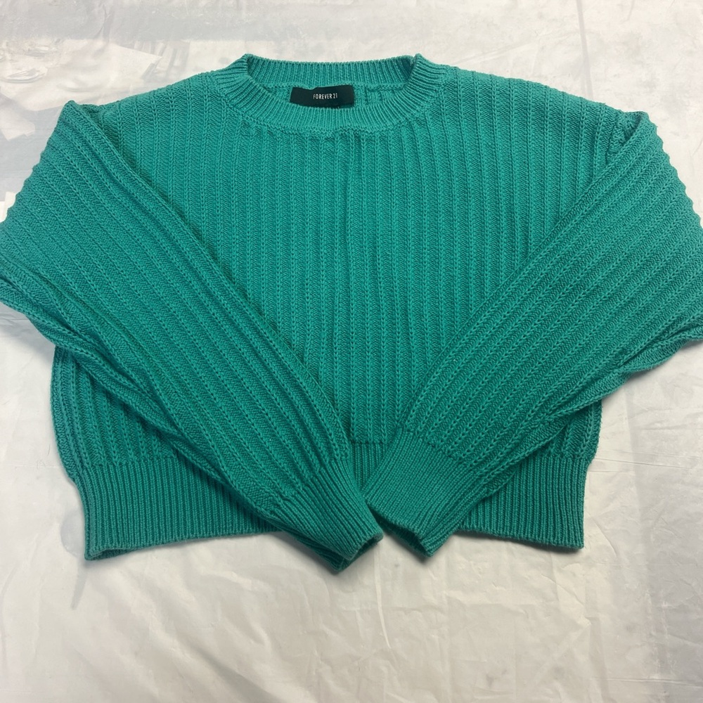 Teal Ribbed Women's Sweater Forever 21 - size S